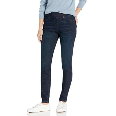 Afbeelding van Amazon Essentials Dames Stretch Pull On Jegging, Dark Wash 24 UK Lang