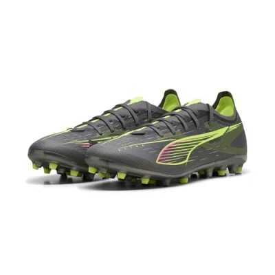 Afbeelding van Puma Ultra 5 Match Voetbalschoenen met kunststof noppen, Heren, Maat: 41, Matte aged silver/yellow alert/aged silver Textiel/ synthetisch
