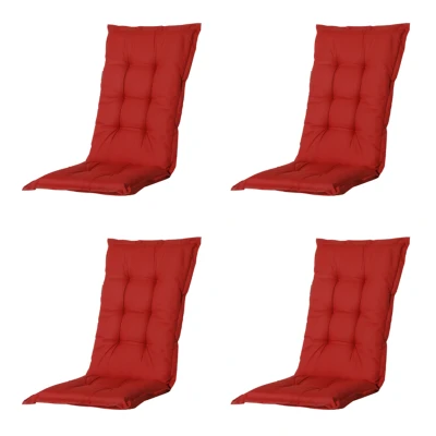 Afbeelding van Madison Tuinkussens Hoge Rug Basic Red 123x50 Rood 4 Stuks