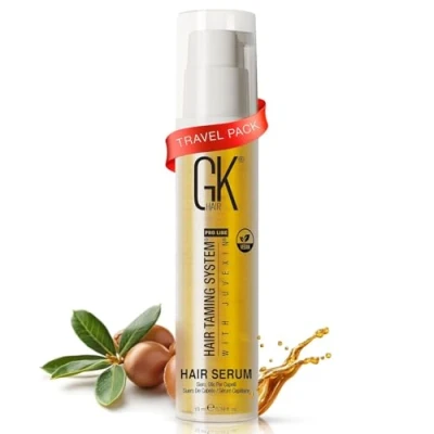 Afbeelding van GK Hair Global Keratin Organic Argan Serum (10ml/0.34 Fl Oz) Styling Gladmakend Versterkend Hydraterend &amp; Voedend Hittebescherming Glans Frizz Control Droog Schade Haarherstel