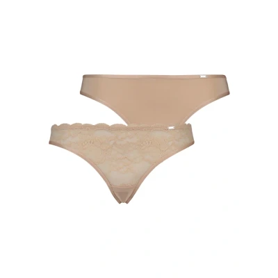 Afbeelding van Hunkemöller 2 PACK String, Dames, Maat: XS, Tan