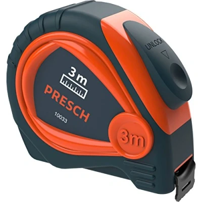 Afbeelding van Presch meetlint 3m Robuust met stevige riemclip en automatisch oprolsysteem Professioneel