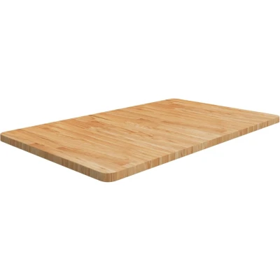 Afbeelding van Wastafelblad 100x60x2,5cm behandeld massief hout lichtbruin