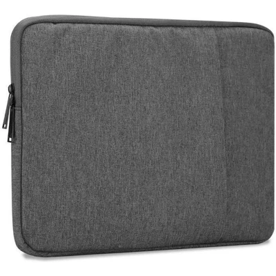 Afbeelding van Cadorabo Laptop / Tablet Bescherming Tas 15.6 inch in DONKER GRIJS Notebook computertas gemaakt van stof met fluwelen voering en compartiment anti kras rits