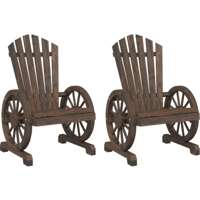 Afbeelding van Tuinstoelen 2 st Adirondack massief vurenhout