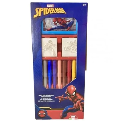Afbeelding van Kleuren stempel set Spiderman 13 delig