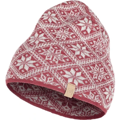 Afbeelding van Ivanhoe gebreide muts van wol Freya Deep Red One Size Licht Rood