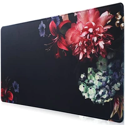 Afbeelding van Hosimoln Gaming muismat, grote muismat afmetingen 70 x 30 cm dikte 3 mm, premium gestructureerde antislip en waterdichte computermuismat met genaaide randen voor gaming/kantoor/home Hua