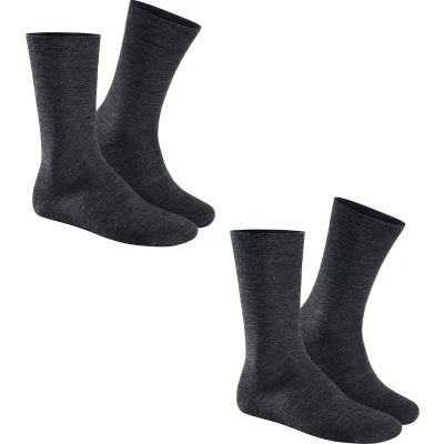 Afbeelding van Hudson ONLY 2 PACK Wool Heren Sokken Graumeliert Maat 39/42