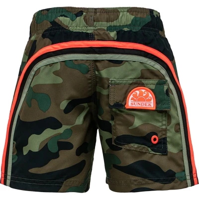 Afbeelding van Sundek elastic waist camo zwemshort groen II XL