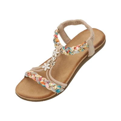Afbeelding van Palado Ninralla Sandalen, Dames, Maat: 36, Beige Textiel/ synthetisch