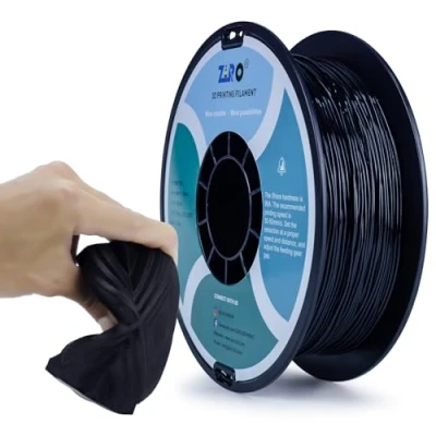 Afbeelding van ZIRO 3D Printer Filament 1.75mm TPU Flexibel 0.8KG Spool, Afmeting Nauwkeurigheid +/ 0.05mm,Zwart