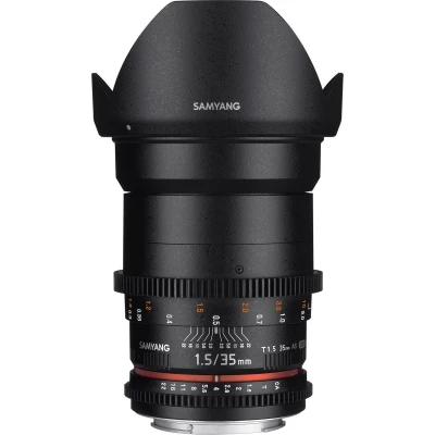 Afbeelding van SAMYANG 7809 35/1,5 lens video DSLR II Nikon F handmatige focus videolens 0,8 tandwiel gear, groothoeklens zwart
