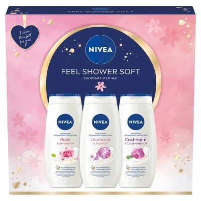 Afbeelding van Nivea Feel Shower Soft Geschenkset 3 stuks