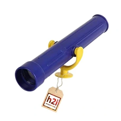 Afbeelding van h2i Telescopische speeltoren en speelhuisje, kinderverrekijker van weerbestendig kunststof, zonder optische vergroting, kindertelescoop, accessoires, blauw