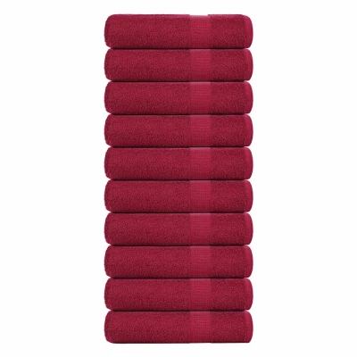 Afbeelding van vidaXL Douchehanddoeken 10st 70x140cm 360g/m² 100% katoen bordeauxrood