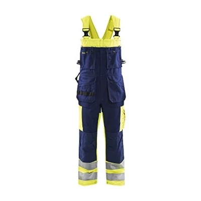 Afbeelding van Blaklader Bretelbroek High Vis 2603 1860 Geel/Marineblauw