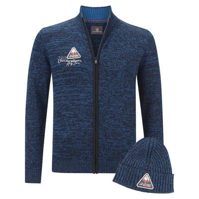 Afbeelding van Jan Vanderstorm +FIT Collectie gemêleerd vest APKE Plus Size donkerblauw