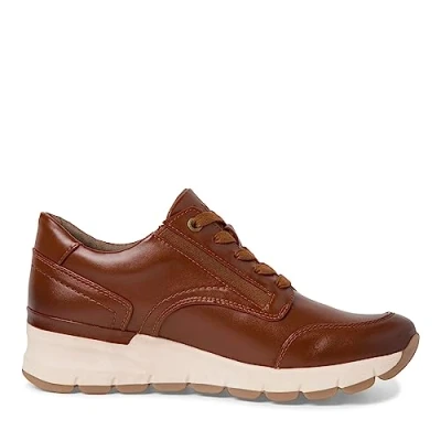 Afbeelding van Jana Sneakers laag, Dames, Maat: 41, Cognac Pu