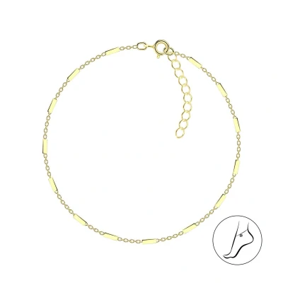 Afbeelding van JoyS Zilveren enkelbandje schakel enkelband 22 cm + 3 extension 14k goudplating