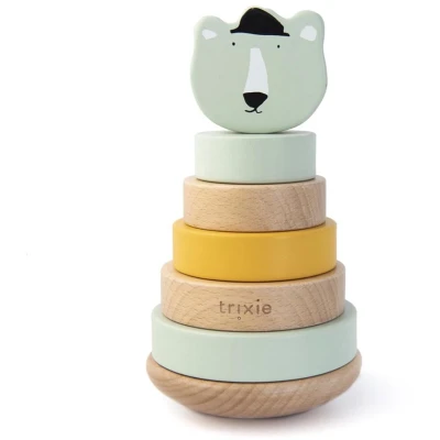Afbeelding van Trixie Wooden Stacking TOY MR Polar BEAR Houten speelgoed voor kinderen, Maat: One Size, Multi coloured