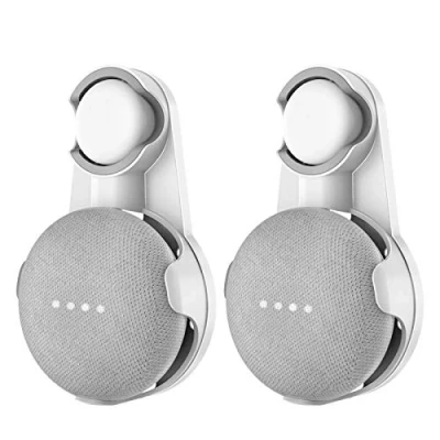 Afbeelding van Cozycase Houder Voor Google Home Mini en Nest Mini, Muur Beugel,Case Stopcontact Beugel Wit + Grijs, 2 stuks