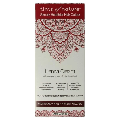 Afbeelding van Tints Of Nature Henna cream mahogany red semi permanent 70 ml
