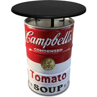 Afbeelding van statafel Campbell&#039;s Soup 200L met zwart blad 80x105 cm