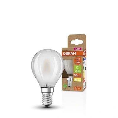 Afbeelding van OSRAM SUPERSTAR+ krone mat 40 LED pære, E14, klassisk pæreform, 2,5W, 470lm, 2700K, varmt hvidt lys, filamentamentteknologi, meget lavt energiforbrug, energieffektivitetsklasse B