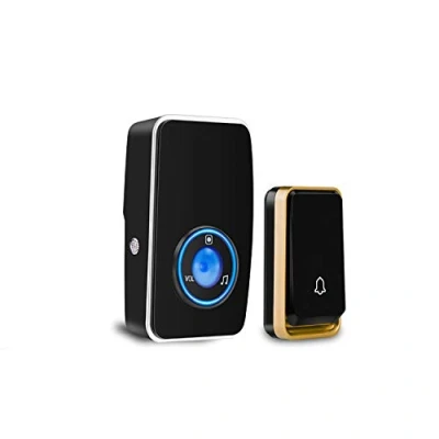 Afbeelding van 『Geen Batterij Nodig』Draadloze Deurbel Waterdicht,AURTEC Deurbelkit met 1 Plug in LED flitsontvanger en Druk op Zelfaangedreven Zender,51 Belsignalen, 4 Volumeniveaus,Geen Nodig,Zwart