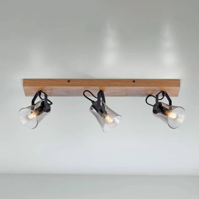 Afbeelding van Just Light Plafondlamp Green Langström hout 3 lichts 11449 79
