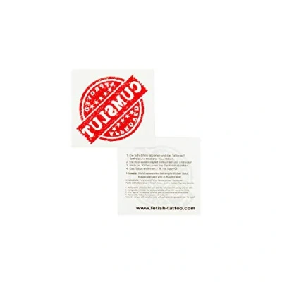Afbeelding van 10 x GEAPPROVED CUMSLUT stempel badge in rood Sexy Kinky Fetish Tattoo (10)