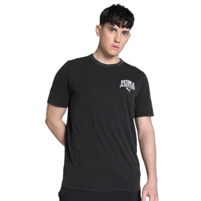 Afbeelding van Puma Class Washed Tshirt print, Heren, Maat: Small, Black