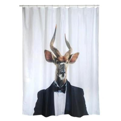 Afbeelding van MSV Douchegordijn met ringen wit gerecycled peva kunststof 180 x cm wasbaarA A  Douchegordijnen