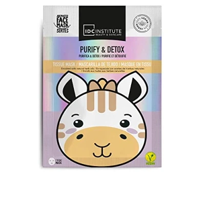 Afbeelding van Veganistisch gezichtsmasker voor kinderen en volwassenen, van bedrukte giraffenstof, reinigend ontgiftend, beauty routine, gezichtsverzorging, hydrateert de huid, cadeau idee meisjes, dames,