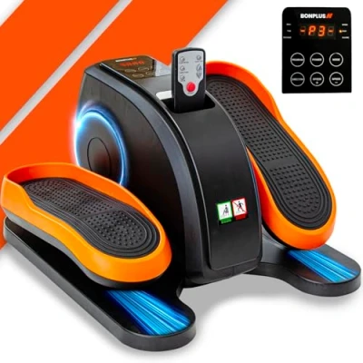 Afbeelding van Bonplus BP Mini elektrische crosstrainer, bidirectioneel, beentrainer, afstandsbediening, snelheids en calorieweergave, 3 programma&#039;s, passieve gymnastiek