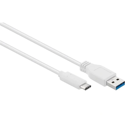 Afbeelding van USB C naar A kabel USB3.0 tot 2A / wit 3 meter