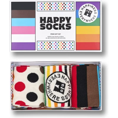 Afbeelding van Happy Socks Pride GIFT Unisex 3 PACK Sokken multicoloured, Maat: 41 46, Multi coloured
