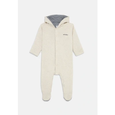 Afbeelding van Petit Bateau Effen gewatteerd babypakje met capuchon en voetjes