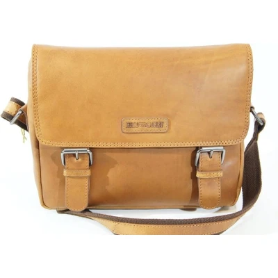 Afbeelding van Hillburry Lederen schoudertas / crossbody tas Bruin Camel