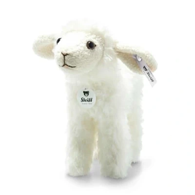 Afbeelding van Steiff knuffeldier Anni Lam, schattig met kunststof ogen, kinderen, jongens en meisjes, pluche dier, 16 cm, klein, wit, 074233