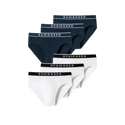 Afbeelding van Schiesser 6PACK Slip, Heren, Maat: Small, Weiss navy