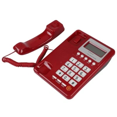 Afbeelding van telefoon met snoer nummerherkenning, DTMF/FSK nummerherhaling, vaste voor thuiskantoor, luidspreker, display