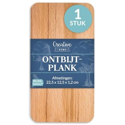 Afbeelding van Creative Home 10 x Houten Snijplank Geolied 22,5x12,5x1,2 cm Natuurlijk Beukenhout Omkeerbaar Ideaal voor Elk Huis en Keuken