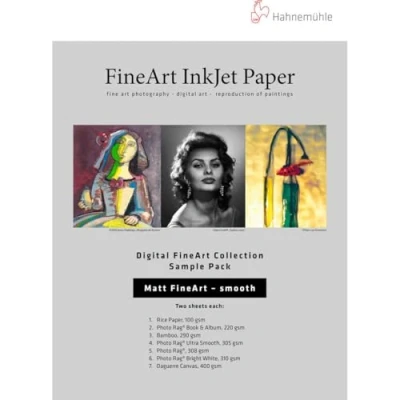 Afbeelding van Hahnemuhle Matte FineArt Smooth Inkjet Paper Sample Pack, 13x19&quot;, DIN A3+, 12 vellen