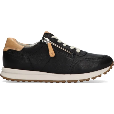 Afbeelding van Paul Green 4085 Lage sneakers Leren Sneaker Dames Zwart Maat 37,5