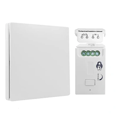 Afbeelding van Draadloze lichtschakelaarset, Wifi Smart Wireless Dimmer Schakelaar, Geen bedrading Waterdichte Kinetische Schakelaar Afstandsbediening, Compatibel met Alexa en Google Assistant, Spraakbesturing
