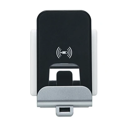 Afbeelding van LEGRAND, Qi draadloze oplader + USB laadstation, inductieve voor installatie van bijv. iPhone8, iPhone 8 Plus, Samsung Galaxy S8 en alle smartphones met standaard