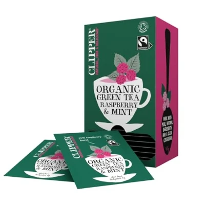 Afbeelding van Clipper raspberry and mint bio 6 stuks