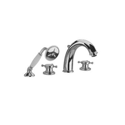 Afbeelding van Huber Victorian 4 gats Thermostatische Badkraan met Douchegarnituur Brons VTT7601027